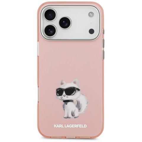 Etui Karl Lagerfeld IML Aquarelle Choupette & Logo MagSafe do iPhone 17 Pro Max różowy
