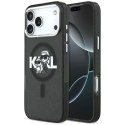 Etui Karl Lagerfeld IML Glitter Karl & Choupette Sketch Logo MagSafe do iPhone 17 Pro Max czarny