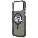Etui Karl Lagerfeld IML Glitter Karl & Choupette Sketch Logo MagSafe do iPhone 17 Pro Max czarny