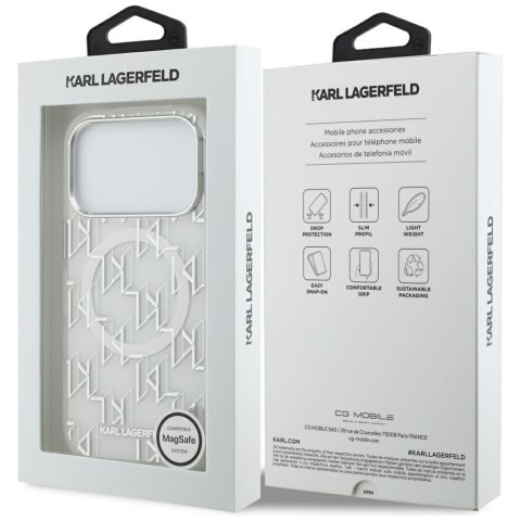 Etui Karl Lagerfeld IML KL Monogram MagSafe do iPhone 17 Pro biały