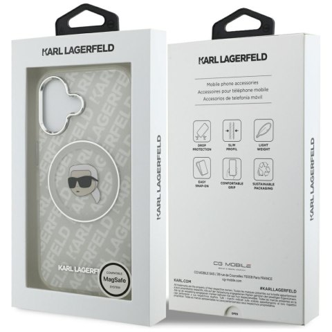 Etui Karl Lagerfeld IML Karl Head Logo MagSafe do iPhone 17 szary