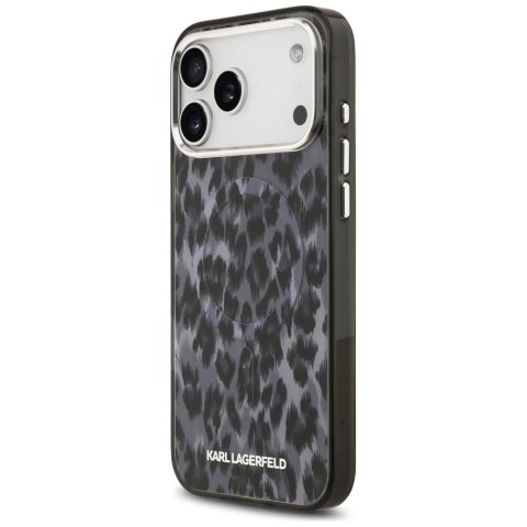 Etui Karl Lagerfeld IML Leopard Pattern MagSafe do iPhone 17 Pro Max czarny