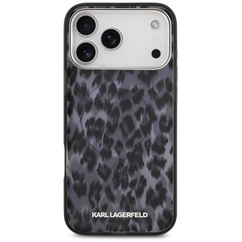Etui Karl Lagerfeld IML Leopard Pattern MagSafe do iPhone 17 Pro Max czarny