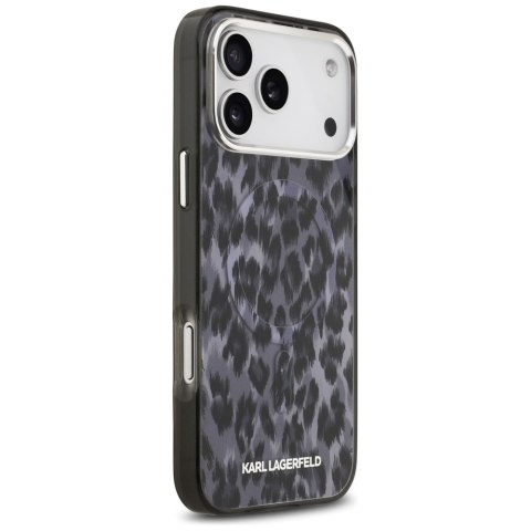 Etui Karl Lagerfeld IML Leopard Pattern MagSafe do iPhone 17 Pro Max czarny