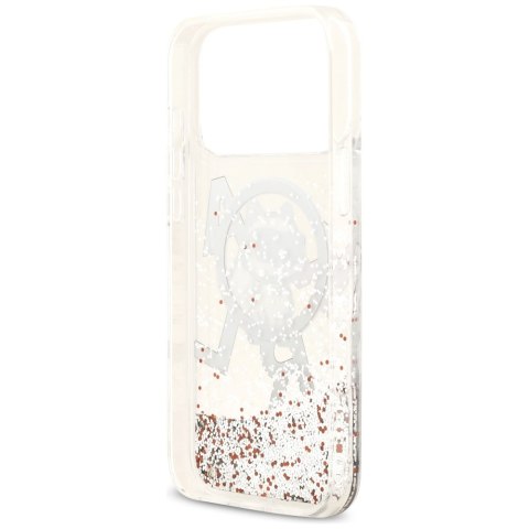 Etui Karl Lagerfeld Liquid Glitter Choupette Logo MagSafe do iPhone 17 Pro Max przezroczysty