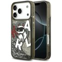 Etui Karl Lagerfeld Liquid Glitter Choupette Logo MagSafe do iPhone 17 Pro czarny
