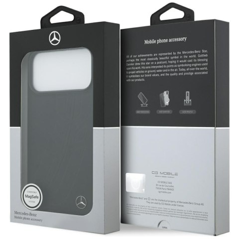 Etui Mercedes Leather Large Laurel Leave MagSafe do iPhone 17 Pro Max czarny