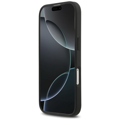 Etui Mercedes Leather Large Laurel Leave MagSafe do iPhone 17 czarny