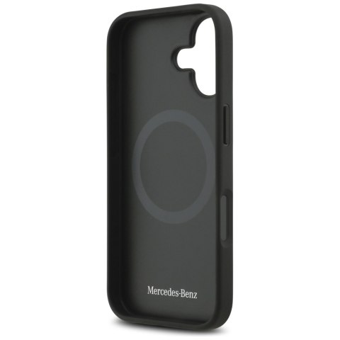 Etui Mercedes Leather Large Laurel Leave MagSafe do iPhone 17 czarny