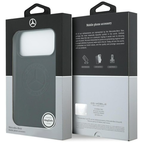 Etui Mercedes Leather Vintage Logo MagSafe do iPhone 17 Pro Max czarny