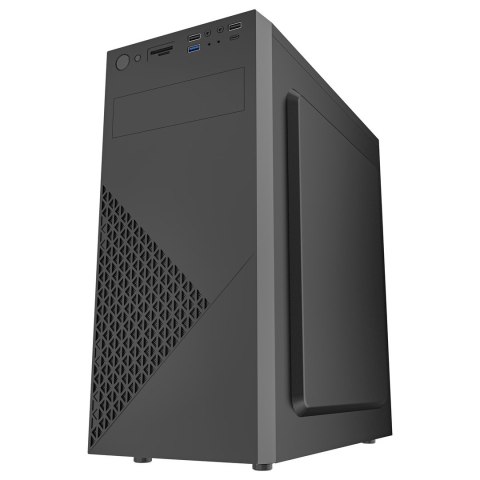 GEMBIRD OBUDOWA FORNAX 170 MIDI-TOWER (1X USB 3.1, 2X USB 2.0, 1X USB TYP-C, CZYTNIK KART, 2X MINIJACK) CZARNA