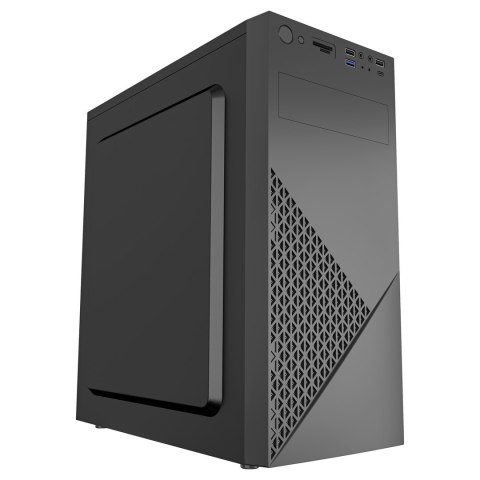 GEMBIRD OBUDOWA FORNAX 170 MIDI-TOWER (1X USB 3.1, 2X USB 2.0, 1X USB TYP-C, CZYTNIK KART, 2X MINIJACK) CZARNA