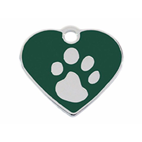 Tabliczka identyfikacyjna na naszyjnik Imarc Heart Kolor Zielony Srebro