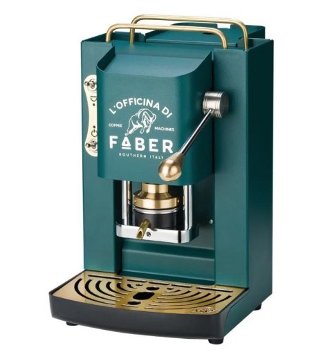 Ekspres do kawy Faber Pro Deluxe ESE Pad Brytyjski Zielony & Mosiądz