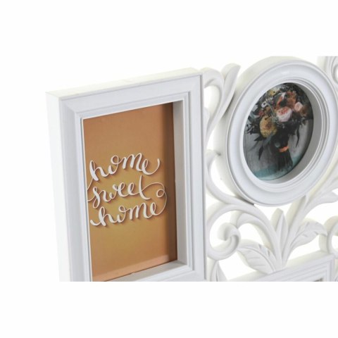 Ramka na Zdjęcia DKD Home Decor 8 zdjęcie Szkło Biały PP (58 x 2 x 37,5 cm) (2 Sztuk)