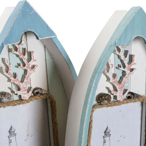 Ramka na Zdjęcia DKD Home Decor 8424001731435 Barco Niebieski Biały Drewno MDF Śródziemnomorski (2 Sztuk)