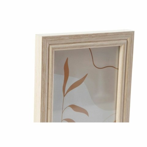 Ramka ścienna na zdjęcia DKD Home Decor 32,5 x 1,5 x 45 cm Szkło Naturalny Brązowy Nowoczesny Drewno MDF