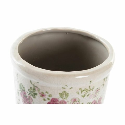 Wazon DKD Home Decor Biały Kolor Zielony Kasztanowy Kamionka Shabby Chic (14 x 14 x 25 cm)