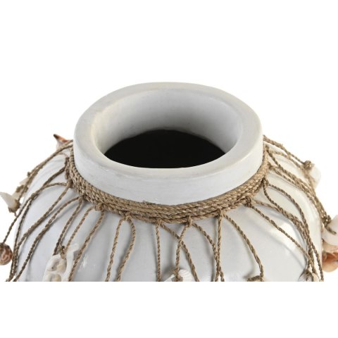 Wazon DKD Home Decor Niebieski Biały Bambus Muszle 20 x 20 x 26 cm (2 Sztuk)