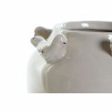 Wazon DKD Home Decor Porcelana Szary Beżowy Ptaki Shabby Chic (15 x 15 x 13,5 cm) (2 Sztuk)