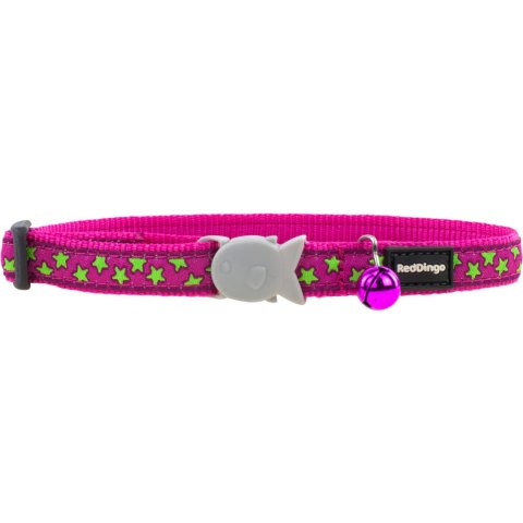 Obroża dla psa Red Dingo STYLE STARS LIME ON HOT PINK 15 mm x 24-36 cm