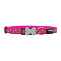 Obroża dla psa Red Dingo STYLE STARS LIME ON HOT PINK 15 mm x 24-36 cm