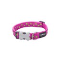 Obroża dla psa Red Dingo STYLE STARS LIME ON HOT PINK 15 mm x 24-36 cm