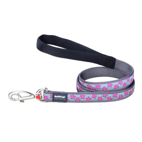 Smycz dla psa Red Dingo STYLE HOT PINK ON COOL GREY 2 x 120 cm