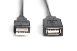 Kabel DIGITUS DA-73101 (USB M - USB F; 15m; kolor czarny)