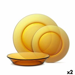 Zestaw Obiadowy Duralex Lys Bursztyn 12 Części (2 Sztuk)