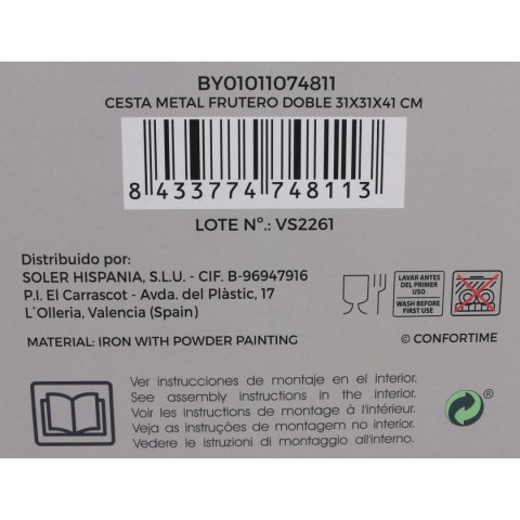 Miska na Owoce Confortime Pojedyńczy Metal 31 x 31 x 41 cm (4 Sztuk)