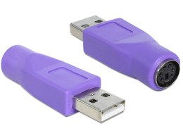 Adapter DELOCK 65461 (USB 2.0 M - PS/2 F; kolor fioletowy)