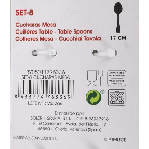 Zestaw Łyżek Privilege 8 Części (24 Sztuk)