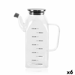 Buteleczka na oliwę La Mediterránea Przezroczysty Srebrzysty Metal Szkło borokrzemowe 1 L (6 Sztuk)