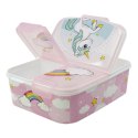 Pudełko na lunch z komorą na sztućce Stor Unicorn Rainbow (6,7 x 16,5 x 19,5 cm)