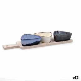 Zestaw do przystawek Bidasoa Moana Wielokolorowy Ceramika 34 x 9,5 x 4,5 cm 4 Części (12 Sztuk)