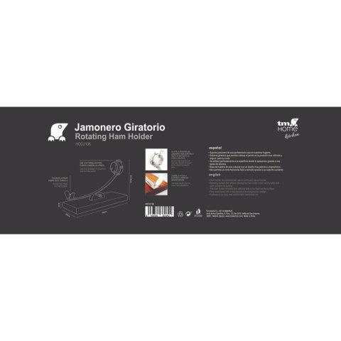 Drewniany Stojak na Szynkę TM Home Ceimnobrązowy