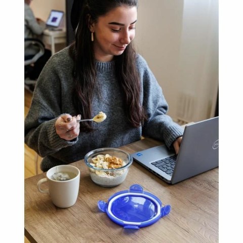 Zestaw hermetycznych pojemników kuchennych segmentowych Pyrex Niebieski 0,7 L 3 Części