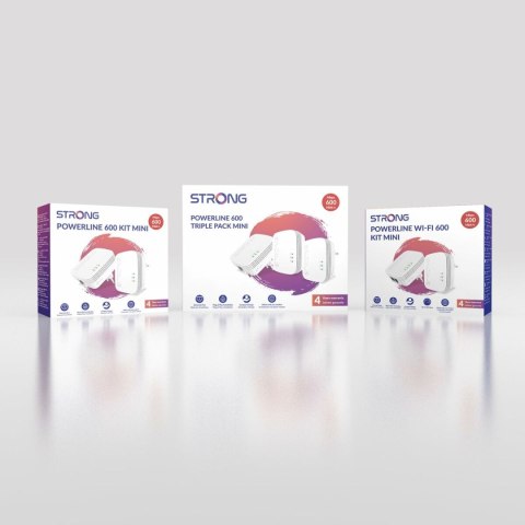 Adapter PLC STRONG POWERLWF600DUOMINI Biały (2 Sztuk)