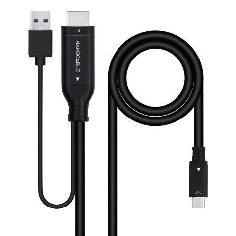 Kabel USB-C na HDMI NANOCABLE Czarny 1,8 m