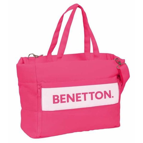 Torba z kieszenią na laptopa Benetton Fuksja 54 x 31 x 17 cm