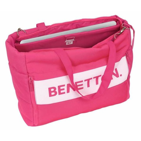 Torba z kieszenią na laptopa Benetton Fuksja 54 x 31 x 17 cm