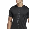 Koszulka z krótkim rękawem Męska Adidas Agr Shirt Czarny - S