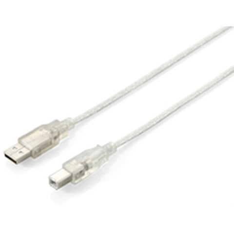 Kabel USB 2.0 A na USB B Equip 128652 Srebrzysty 5 m