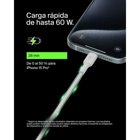 Kabel USB Belkin CAB004BT0MWH 1,5 cm Biały