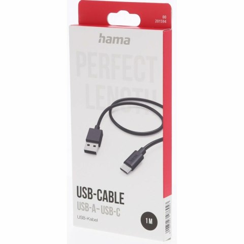 Kabel USB-C do USB Hama 00201594 Czarny 1 m