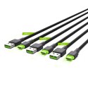 Adapter USB do USB-C Green Cell KABGCSET01 Czarny Kolor Zielony 2 m (3 Sztuk)