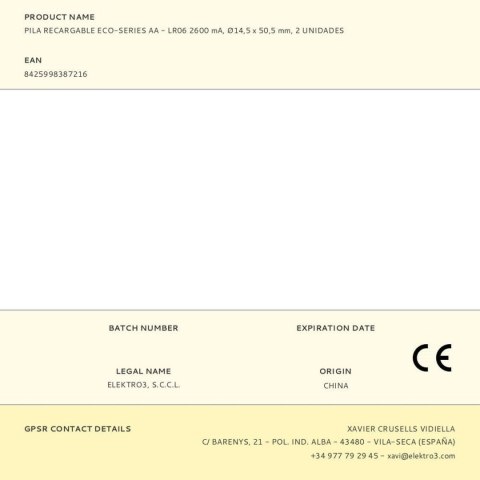 Baterie akumulatorowe EDM 38721 eco-series aa - hr6 2600 ma 2600 mAh 1,2 V AA Baterie akumulatorowe (2 Sztuk)