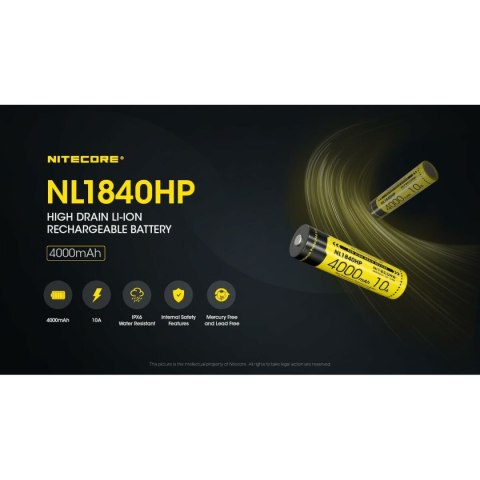 Baterie akumulatorowe Nitecore NT-NL1840HP 4000 mAh 3,6 V 18650