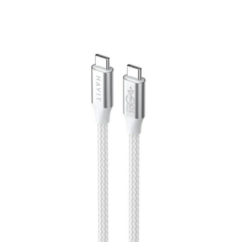 Kabel USB-C na USB-C Havit CB6290 Biały Szary 1 m